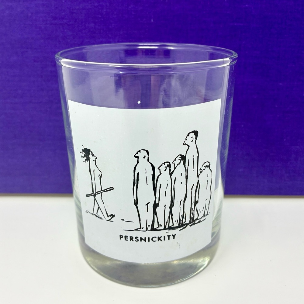 Jack Cole Naughty Cartoon 1960s Bar Glass Persnickity Playboy Illustration RARE